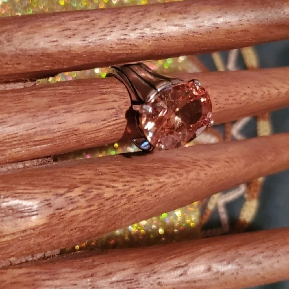 Silpada Sterling Silver Faceted Champagne Cubic Zirconia Gemstone Ring - Picture 13 of 13